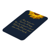 Gelbe Blumen auf Navy Blue-Hintergrund Monogram in Magnet (Linke Seite)