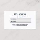 Gelbe Blumen auf Navy Blue-Hintergrund Monogram Re Empfehlungskarte (Rückseite)