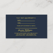 Gelbe Blumen auf Navy Blue-Hintergrund Monogram Terminkarte (Rückseite)