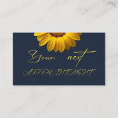 Gelbe Blumen auf Navy Blue-Hintergrund Monogram Terminkarte (Vorderseite)