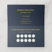 Gelbe Blumen auf Navy Blue-Hintergrund Monogram Treuekarte (Innenseite Aufgefaltet)