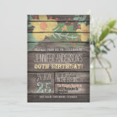 Gelbe Blumen auf rustikalen Erwachsenen Teen Gebur Einladung (Stehend Vorderseite)