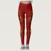 Gelbe Blumen auf Weinbergen Leggings (Vorderseite)