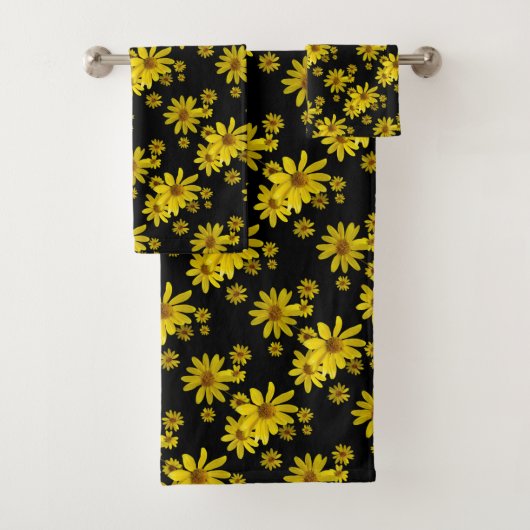 Gelbe Blumen Badhandtuch Set (Insitu)