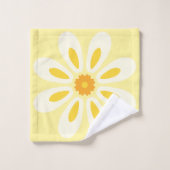 Gelbe Blumen Badhandtuch Set (Waschlappen)