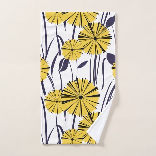Gelbe Blumen Badhandtuch Set (Handtuch)