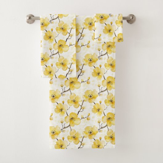 Gelbe Blumen Badhandtuch Set (Insitu)