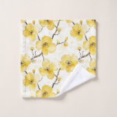 Gelbe Blumen Badhandtuch Set (Waschlappen)