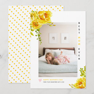Gelbe Blumen Beste Mama je Muttertag Foto Feiertagskarte