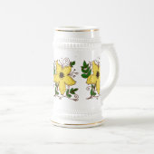 gelbe Blumen Bierglas (VorderseiteRechts)