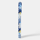 Gelbe Blumen Blaues Muster Case-Mate iPhone Hülle (Rückseite / Rechts)