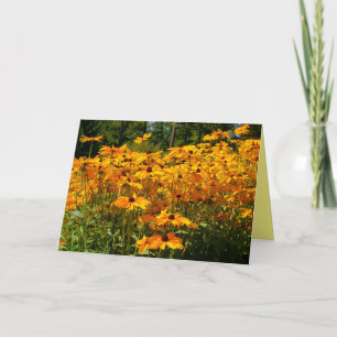Gelbe Blumen, Blumen im Garten, Naturszene Karte