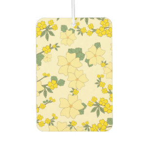 Gelbe Blumen, Blumenmuster, Muster von Blume Autolufterfrischer