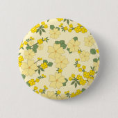 Gelbe Blumen, Blumenmuster, Muster von Blume Button (Vorderseite)