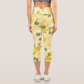 Gelbe Blumen, Blumenmuster, Muster von Blume Capri Leggings (Rückseite)
