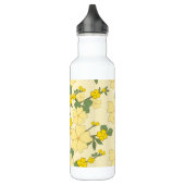 Gelbe Blumen, Blumenmuster, Muster von Blume Edelstahlflasche (Links)
