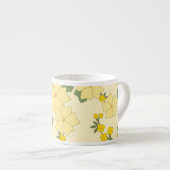 Gelbe Blumen, Blumenmuster, Muster von Blume Espressotasse (Vorderseite Rechts)