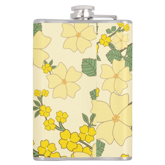 Gelbe Blumen, Blumenmuster, Muster von Blume Flachmann (Rückseite)