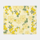 Gelbe Blumen, Blumenmuster, Muster von Blume Fleecedecke (Vorderseite (Horizontal))