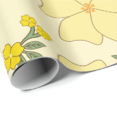Gelbe Blumen, Blumenmuster, Muster von Blume Geschenkpapier (Rolleneckpunkt)