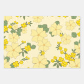 Gelbe Blumen, Blumenmuster, Muster von Blume Geschenkpapier Set (Vorderseite 2)