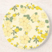 Gelbe Blumen, Blumenmuster, Muster von Blume Getränkeuntersetzer (Vorne)