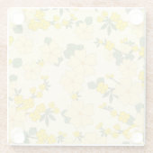 Gelbe Blumen, Blumenmuster, Muster von Blume Glasuntersetzer (Rückseite)