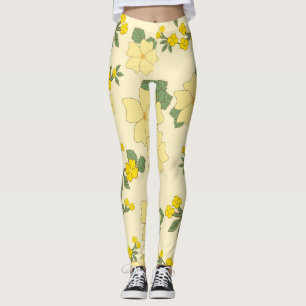 Gelbe Blumen, Blumenmuster, Muster von Blume Leggings