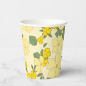 Gelbe Blumen, Blumenmuster, Muster von Blume Pappbecher (Rechts)