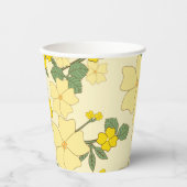 Gelbe Blumen, Blumenmuster, Muster von Blume Pappbecher (Vorderseite)