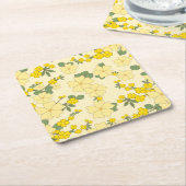 Gelbe Blumen, Blumenmuster, Muster von Blume Rechteckiger Pappuntersetzer (angewinkelt)