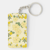 Gelbe Blumen, Blumenmuster, Muster von Blume Schlüsselanhänger (Rückseite)