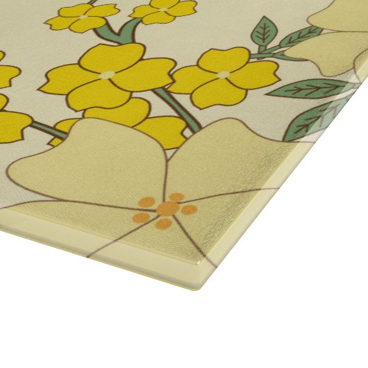 Gelbe Blumen, Blumenmuster, Muster von Blume Schneidebrett (Ecke)