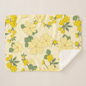 Gelbe Blumen, Blumenmuster, Muster von Blume Sherpadecke (Vorderseite (Horizontal))