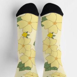 Gelbe Blumen, Blumenmuster, Muster von Blume Socken