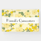 Gelbe Blumen, Blumenmuster, Quinceanera Banner (Horizontal)