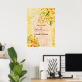 Gelbe Blumen Bogen Ganesha Haldi Willkommenszeiche Poster (Heimbüro)