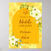Gelbe Blumen Bogen Haldi Begrüßungszeichen Poster (Vorne)
