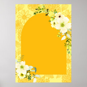 Gelbe Blumen Bogen Haldi Begrüßungszeichen Poster