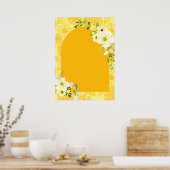 Gelbe Blumen Bogen Haldi Begrüßungszeichen Poster (Küche)