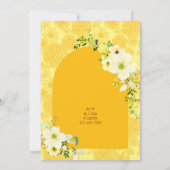 Gelbe Blumen Bogen Haldi Einladung (Rückseite)