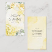 Gelbe Blumen Botanische Vegetation Moderne Elegant Visitenkarte (Vorne/Hinten)