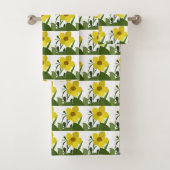 Gelbe Blumen Botanisches Muster Badhandtuch Set (Insitu)