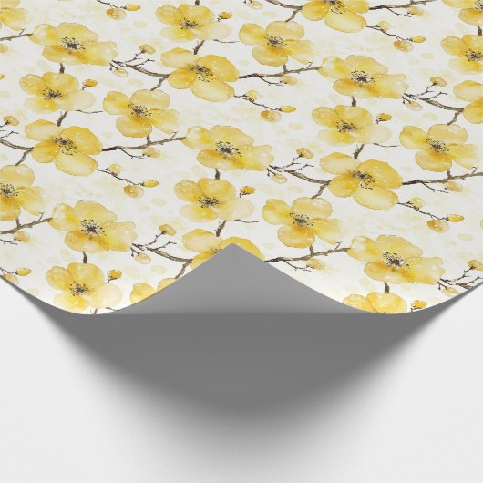 Gelbe Blumen Brautparty Geschenkpapier (Ecke)