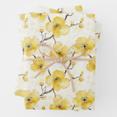 Gelbe Blumen Brautparty Geschenkpapier Set (Beispiel)