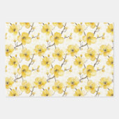 Gelbe Blumen Brautparty Geschenkpapier Set (Vorderseite)