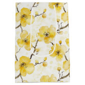 Gelbe Blumen Brautparty Mittlere Geschenktüte (Rückseite)