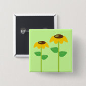 Gelbe Blumen Button (Vorne & Hinten)