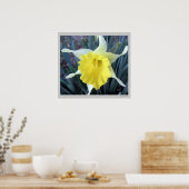Gelbe Blumen Daffodien Dickdarm Blume Foto Poster (Küche)