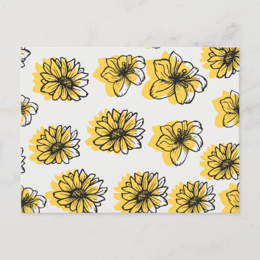 Gelbe Blumen Daisy Sonnenblume Lilly Botanical Postkarte (Vorderseite)